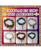Pulseras chips con amuleto